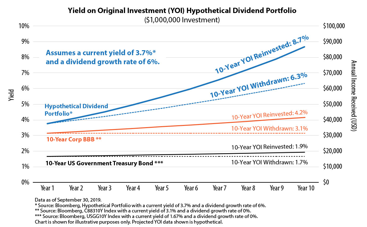 yield on original investment hypothetical dividend portfolio