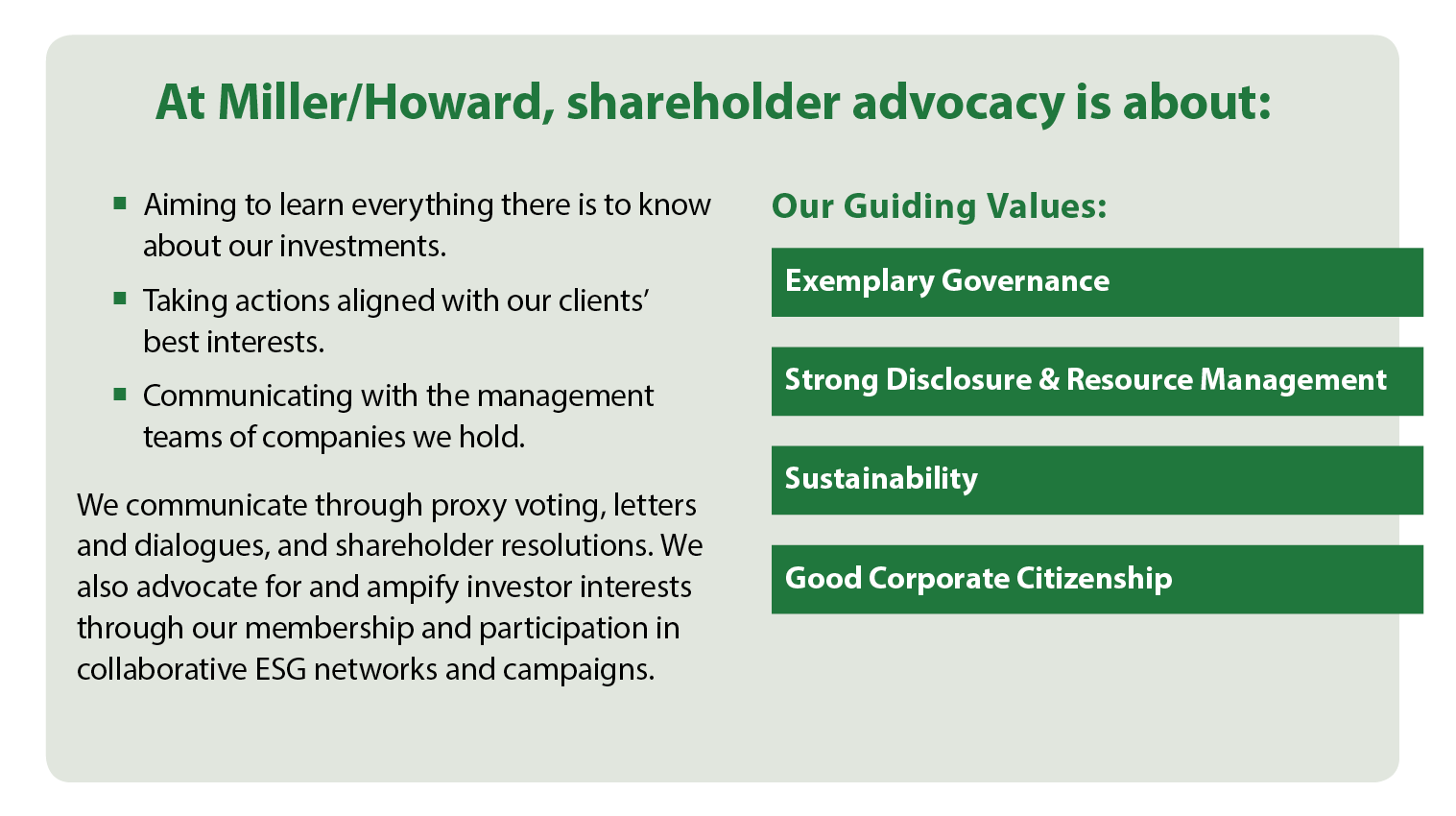 Shareholder advocacy is about